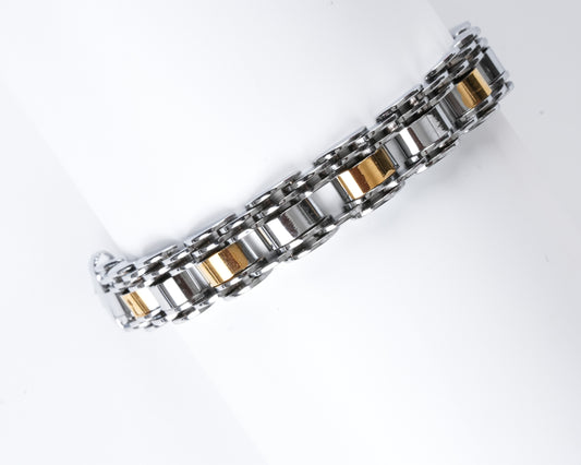 Amee Gilded Track Silver Bracelet