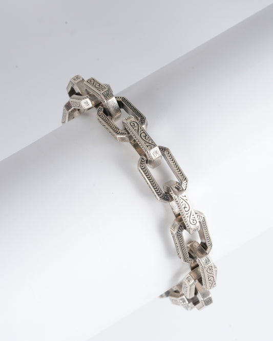 Amee Relic Link Silver Bracelet