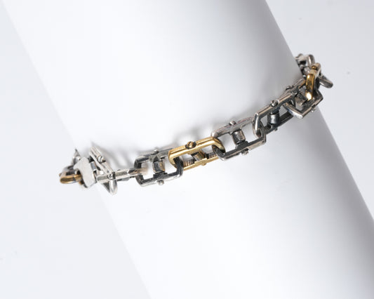 Amee Ironclad Link Silver Bracelet