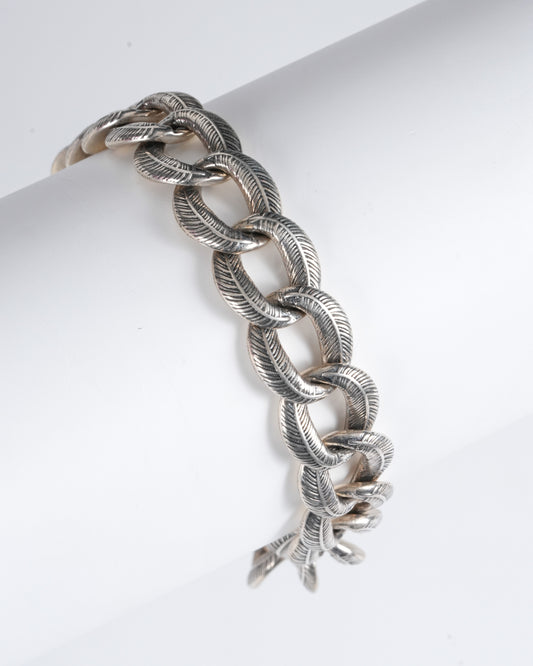 Amee Link Curve Silver Bracelet