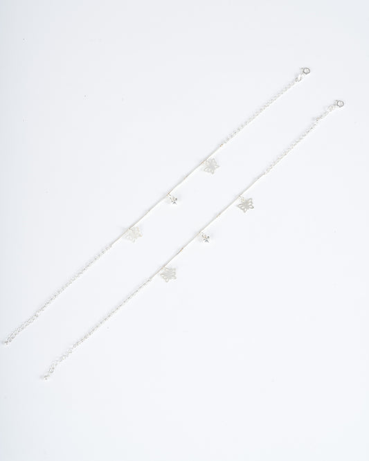 Amee Silver Flutter Anklets