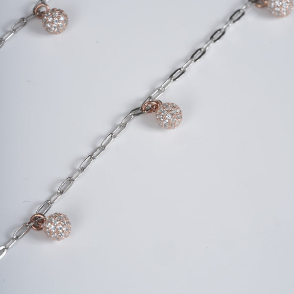 Amee Disco Dot Silver Anklets